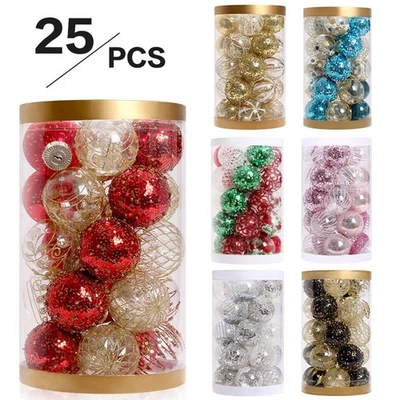 Ensemble de 25 boules paillettes de Noël brillantes pour superbe décoration de - Photo 1/4