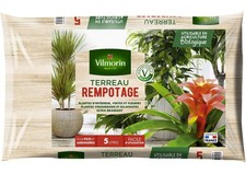 Terreau Rempotage Plantes d'Intérieur 5L Marron Prêt l'Emploi