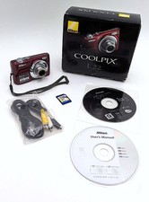 Nikon COOLPIX L22 Red Digital Camera 12.0MP 3.6x Optical Zoom - Bundle - w/ Box