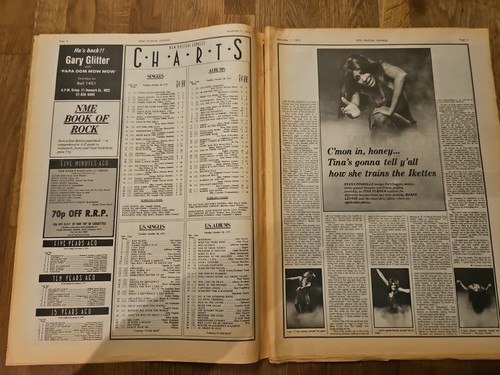 NME New Musical Express November 1st 1975 Tina Turner Cover Queen Concert Advert - Foto 3 di 13