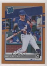 2020 Donruss Optic Rated Rookies Orange Prizm /100 Nick Solak #57 Rookie RC 7qg