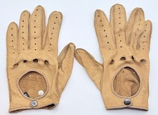 Vintage Classic Gates Men  s Tan Genuine Pigskin Leather Driving Gloves Sz Med
