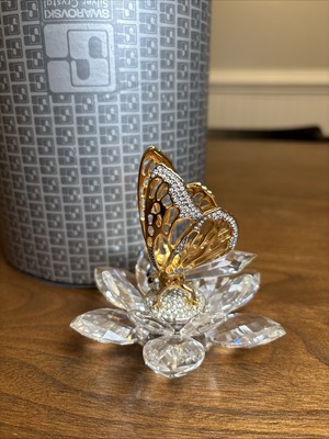 Swarovski Crystal ''In Flight'' Series Butterfly Gold 7551NR100 With Original Box