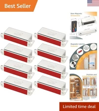 Stainless Steel Magnetic Closure Cupboard Latches - 8 Pack for 66lbs Support