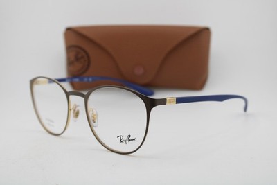 NEW RAY-BAN RB 6355 3159 BROWN GOLD BLUE GUNMETAL AUTHENTIC EYEGLASSES 52-20