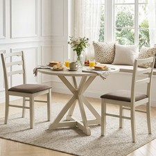 Dining Chairs Set of 2 w/Solid Rubber Wood Frames, Modern Farmhouse Side Chairs