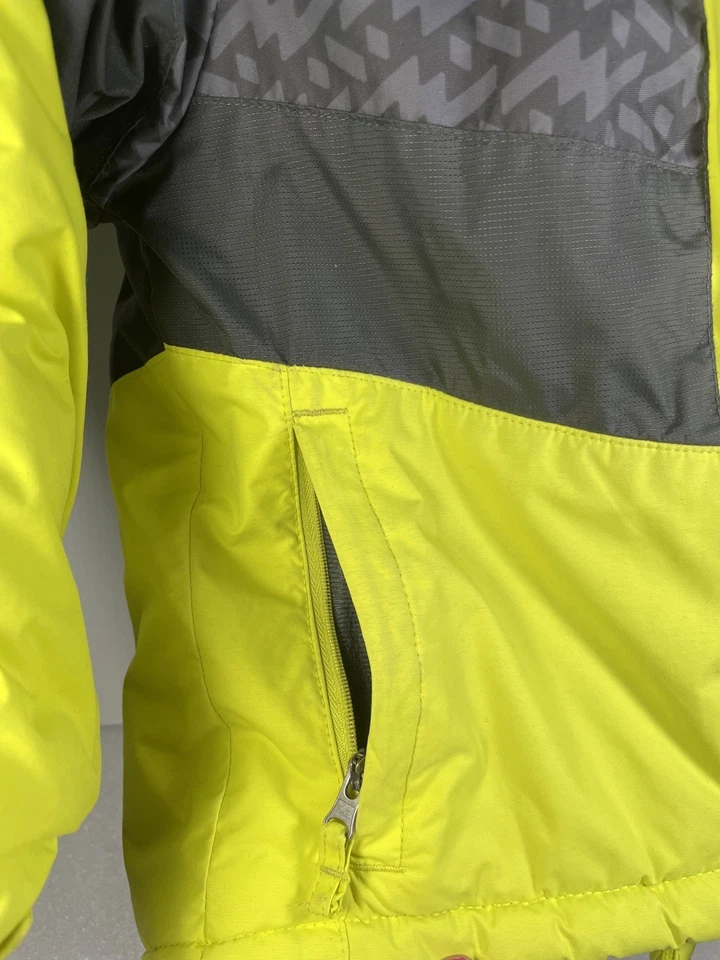 Columbia Boys XXS 4/5 Winter Jacket Gray/Neon Yellow Hooded Insulated Coat Snow - Image 3 of 4