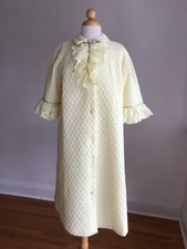 STUNNING VTG LOUNGEES Yellow Quilted Robe Housecoat Lounge Wear SZ 12