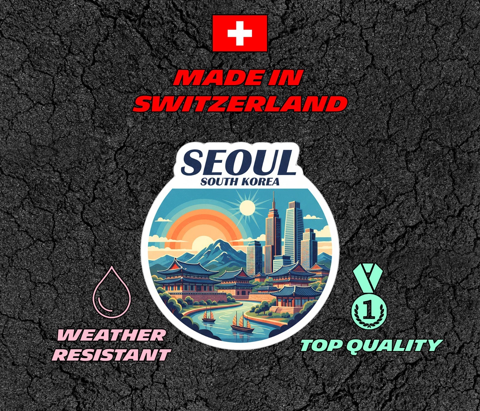 SEOUL - South Korea - Travel Sticker High Quality DieCut Laptop Suitcase
