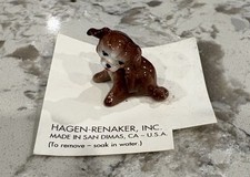 Vintage Hagen Renaker Terrier Pup Scratching At His Ear NOS Made In USA