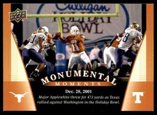 2011 Upper Deck University of Texas Major Applewhite Texas Longhorns #92