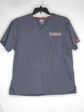 Dickies Unisex Adult Gray Size Medium Short Sleeve Scrub Top Breast Pocket Logo