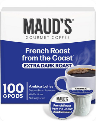 Maud s French Roast Coffee Pods   Bold Dark Roast - 100 Ct