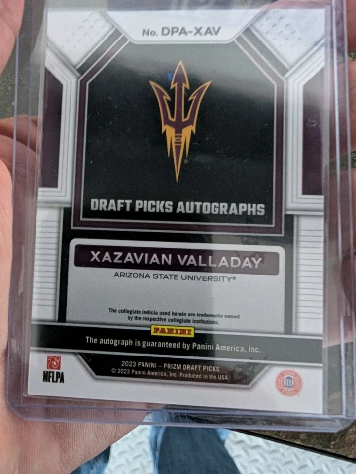 2023 Prizm Draft Picks Xazavian Valladay Arizona State Auto Card #DPA-XAV - Image 2 of 2