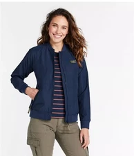 L.L. Bean Women 3-Season Bomber Jacket  Navy Blue EUC Size-M-New