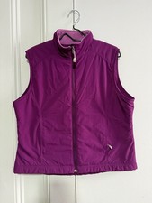 L.L. Bean Full Zip Vest Size L Reg Purple Fleece Lined Nylon