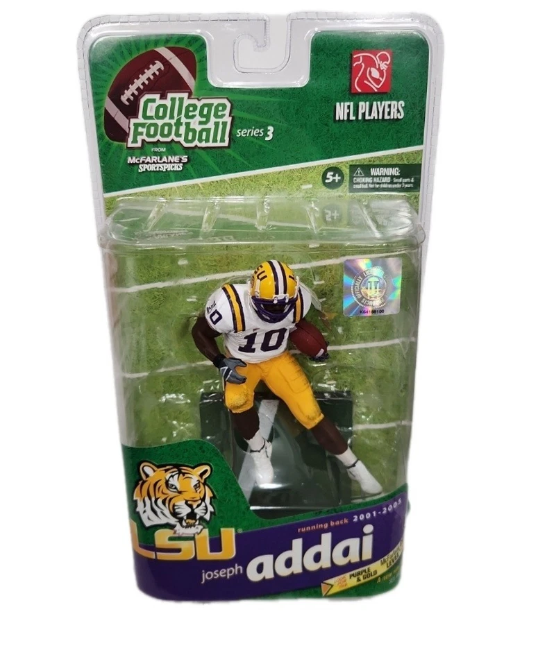 Mcfarlane NFL NCAA Joseph Addai Indianapolis Colts LSU Tigers Action Figure Lot - Image 2 of 3