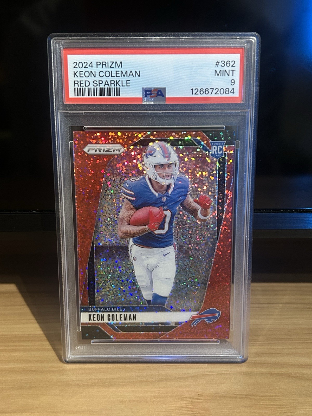 2024 Panini Prizm Keon Coleman Bills #362 Red Sparkle PSA 9 RC