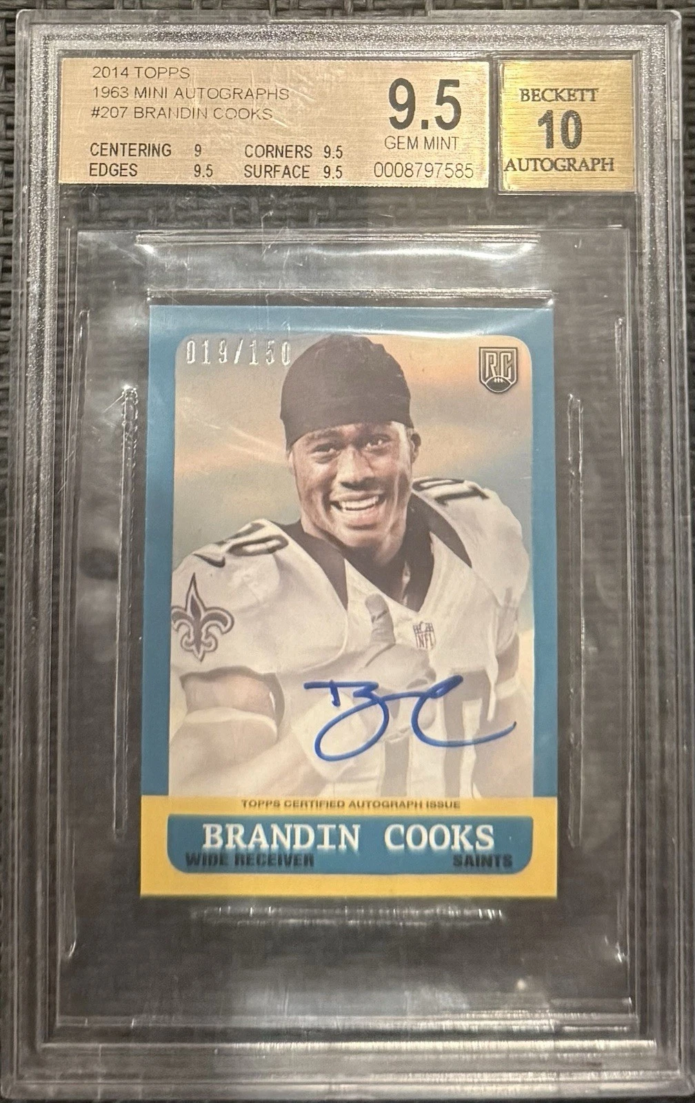 Brandin Cooks Topps 1963 Mini Rookie Autographs #207 Base