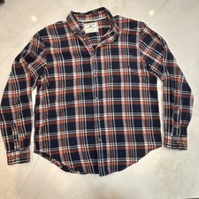Men s Small Plaid Flannel Shirt Cotton Long Sleeve Button Up Fall Casual