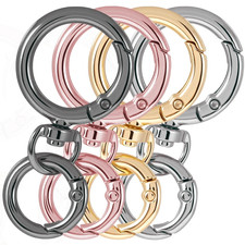 5 Sets Spring Snap Carabiner Clips O Ring Swivel Hook Keychain