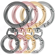 5 Sets Spring Snap Carabiner Clips O Ring Swivel Hook Keychain