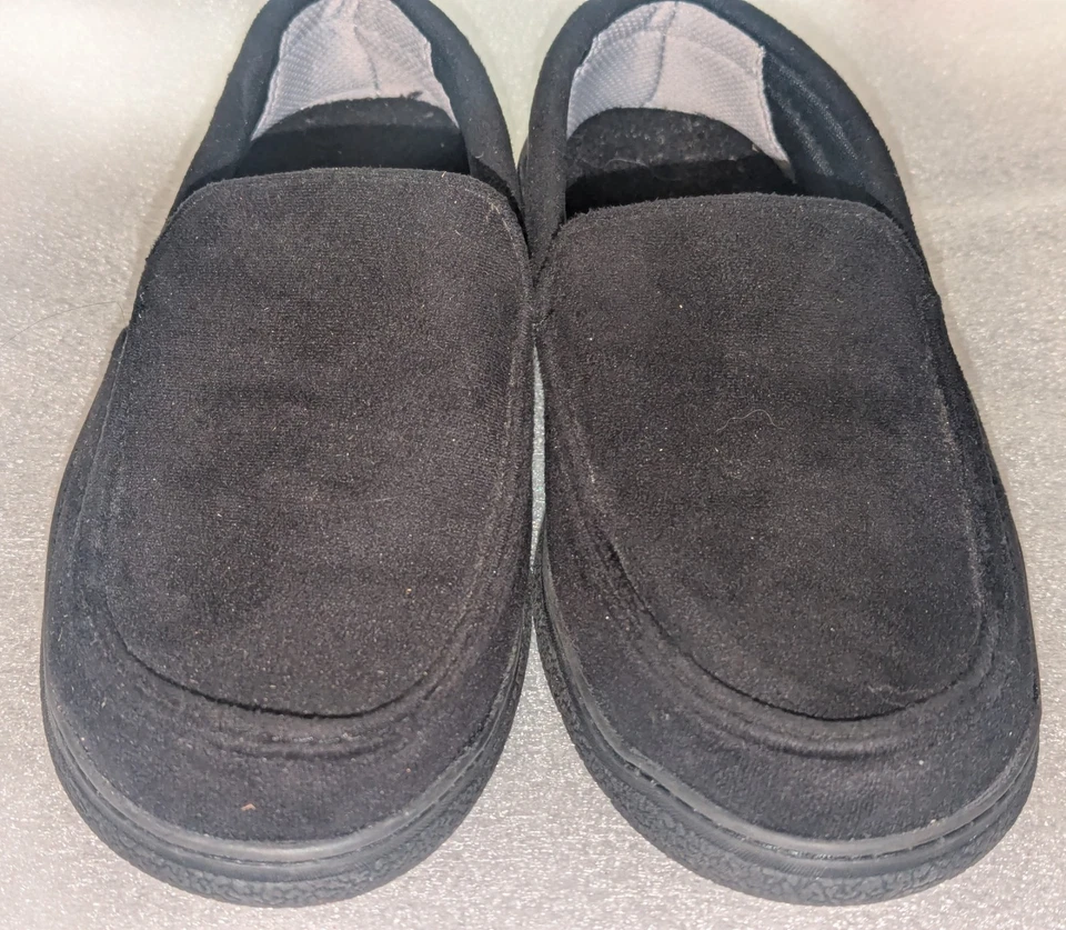 Roundtree & Yorke 男式记忆泡沫莫卡辛拖鞋黑色中号 9-10 — 第 3/4 张图片