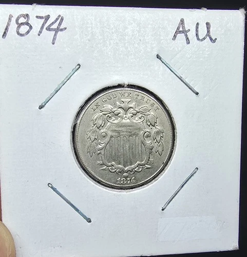 1874-P Shield Nickel — photo from the most recent tracked eBay sale