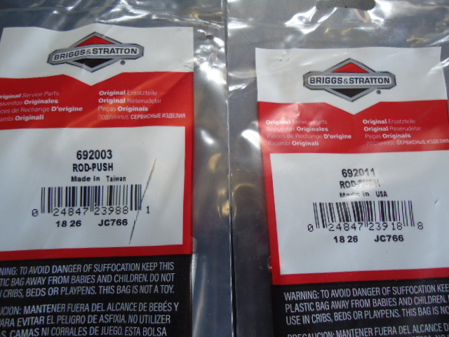 OEM Briggs & Stratton Push Rod Set 692011 692003 Intake Exhaust | eBay