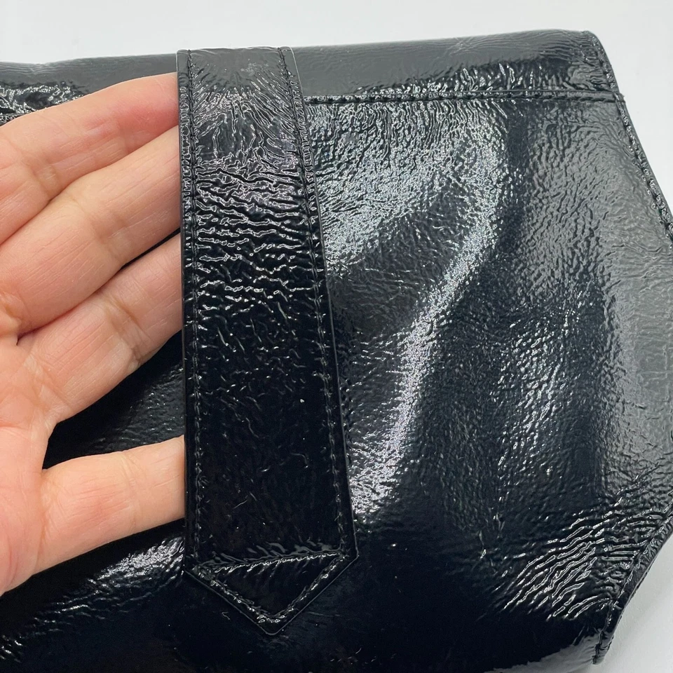 Hobo International винтажный шестиугольник черный патент ремень сумка с подкладкой магнитная застежка - Изображение 3 из 4