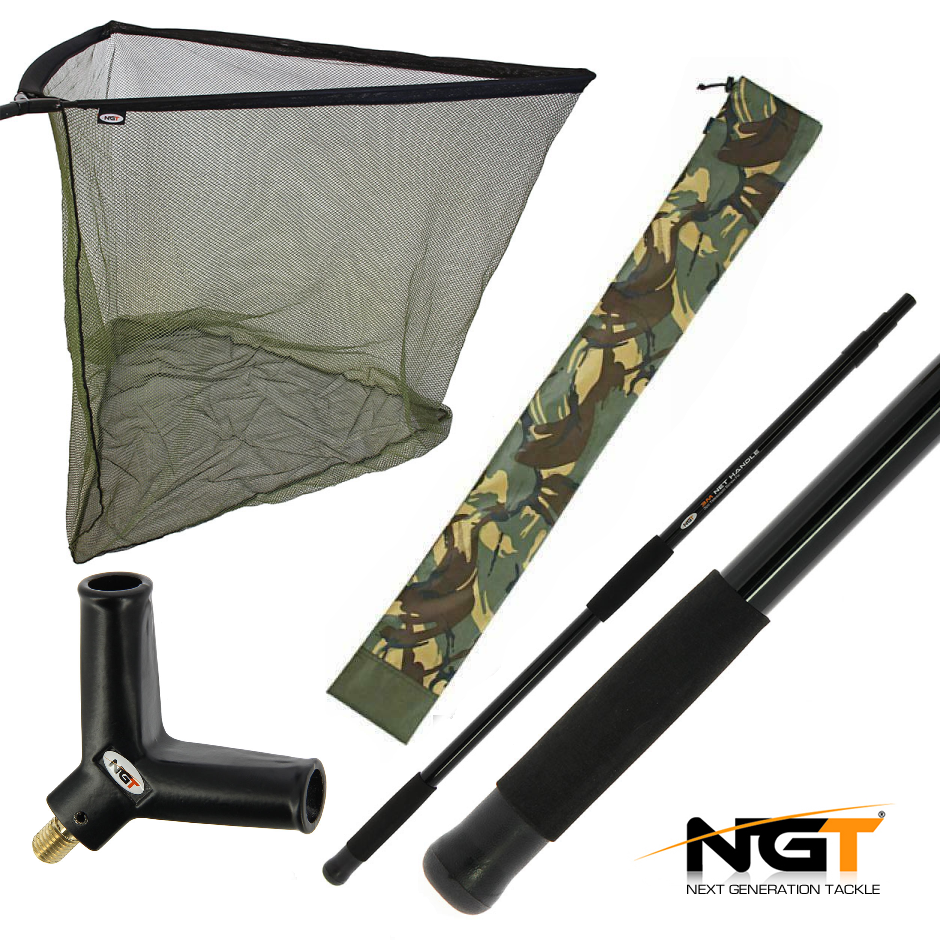 NGT CAMO Landing NET KESCHER 42" 107x90cm Mit Stink Bag & Metall V
