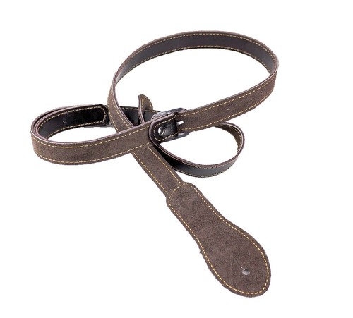 Walker & Williams M-78 Soft Dark Brown Leather Mandolin Bouzouki or Uke Strap - Picture 8 of 9