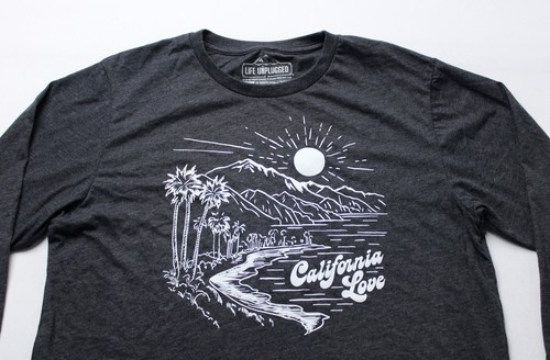 Life Unplugged Unisex Adult's L/S California Love T-Shirt WR4 Dark Gray Large - Picture 2 of 4