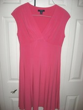 Womens NWOT Pink CHAPS Stretch Short Sleeve Dress Medium