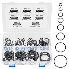 Flat Face O-Ring Kit for ORFS Hydraulic Fittings, Buna 90, 180PCS