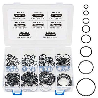 #ad Flat Face O Ring Kit for ORFS Hydraulic Fittings Buna 90 180PCS $29.99