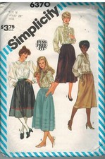 6370 Vintage Simplicity Sewing Pattern Misses Set of Skirts Fuss free Fit OOP