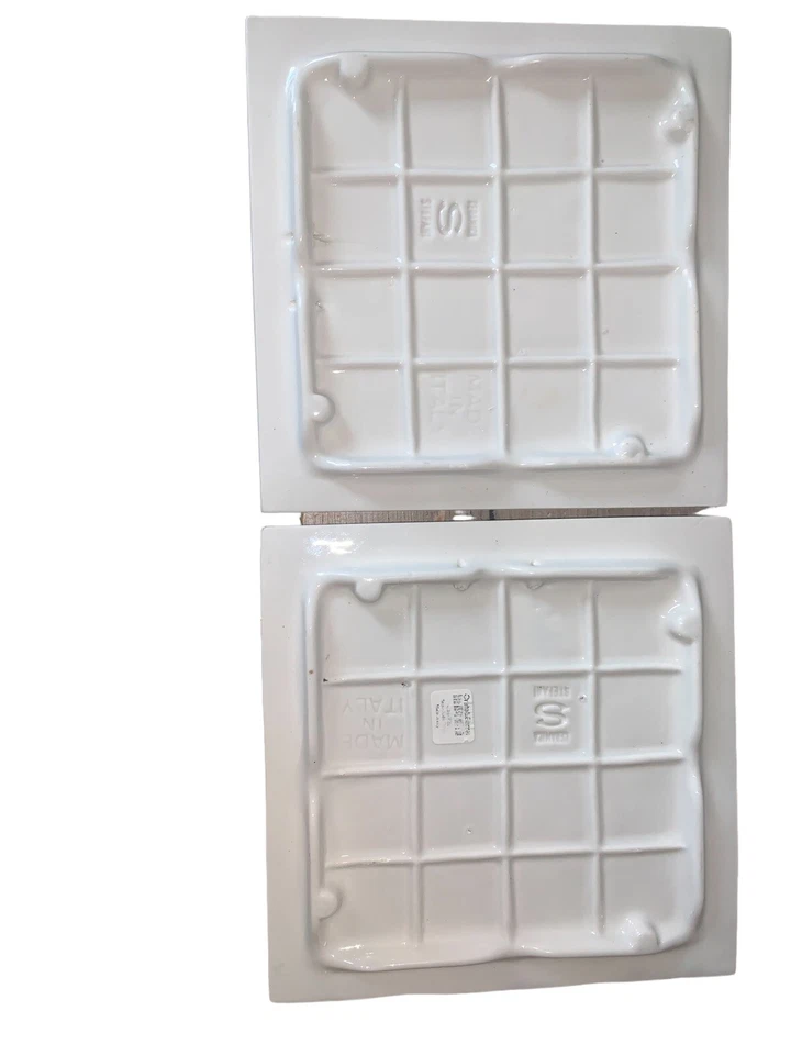 Crate & Barrel Set Of 2 Ceramic Snowflake Trivet Made in Italy Ceramica Stefani - Image 2 of 4