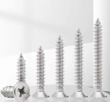 M1 M1.2 M1.4 M1.7 304 Stainless Steel Flat Head Self Tapping Screw Wood Screws