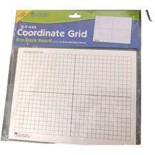 Learning Resources Dry Erase Board 9 12" Double Sided Coordinate Grid