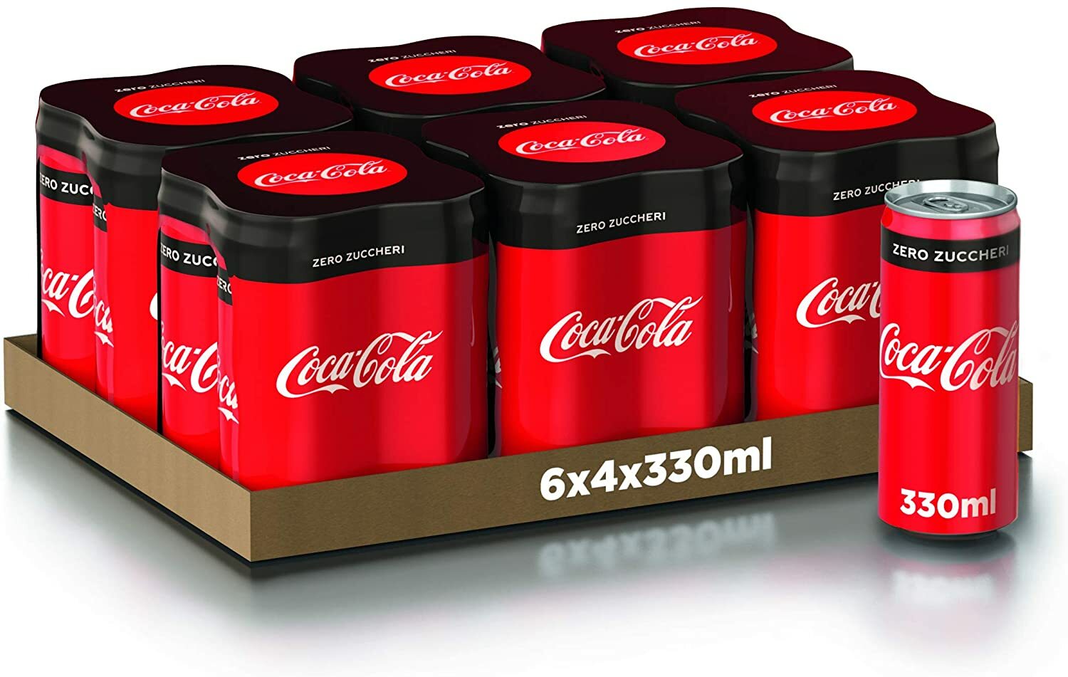 Coca-Cola Zero, 330ml 6x4 (Lattina)