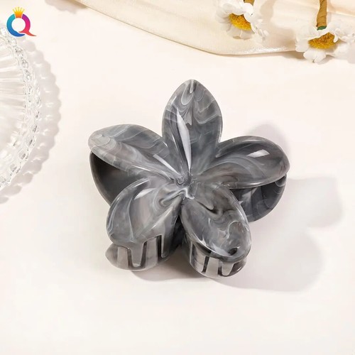 Hawaiian Style Flower Hair Clips, 2-Pack Marble Claws for Thin Hair, Beach Acces - Picture 22 of 71