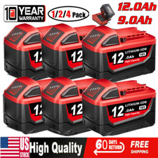 PACK 12.0AH For Milwaukee M18 Battery 12Ah High Capacity Lithium LED 48-11-1890