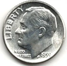 1959 ROOSEVELT DIME in BRILLIANT UNCIRCULATED CONDITION stk b1004
