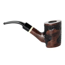 MUXIANG Poker Carved Tobacco Pipe Bent Stems with Smoking Accessories 9mm Filter