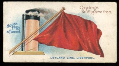 Tabakkarte, Ogdens, FAHNEN & TRICHTER FÜHRENDER DAMPFSCHIFFLINIEN, 1906, Leyland, #12