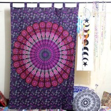 Indian Peacock Mandala Cotton Hippie Tapestry Door Cutain Decor Window Curtains