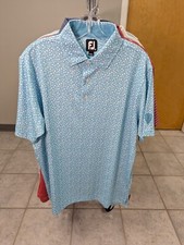 NWOT MEN'S FOOTJOY POLO, SIZE: M, COLOR: LIGHT BLUE/WHITE M13 