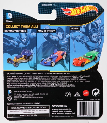 Hot Wheels Aquaman Car DC Comics Series - BDM69 New NRFP 2014 Multi-Color 1:64 - Picture 4 of 4