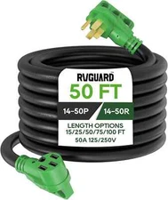 RVGUARD 50 Amp 50ft Heavy Duty RV/EV Extension Cord 14-50P to 14-50R Free Ship